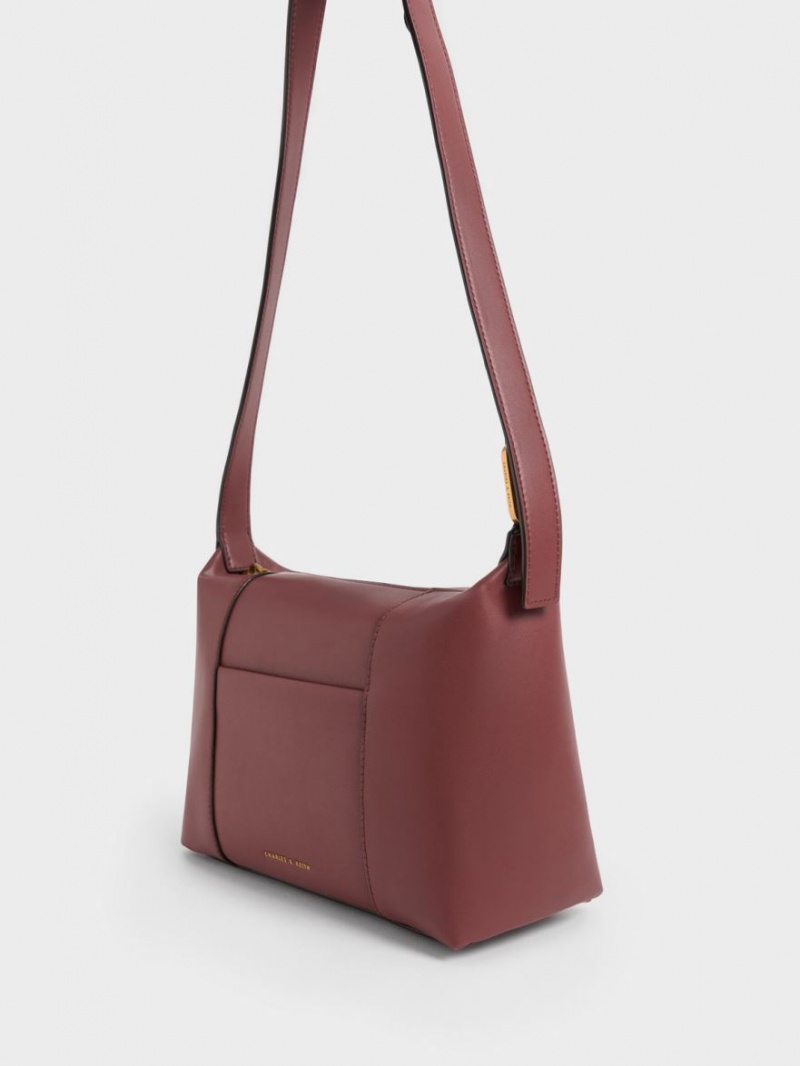 Charles & Keith Lorain Schultertaschen Schokolade | 580VKLZSN