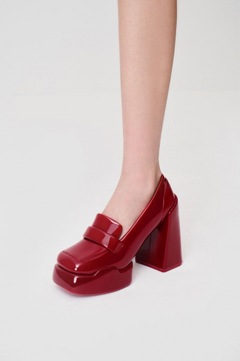 Charles & Keith Lula Lack Loafer Pumps Rot | 798BYNVFG