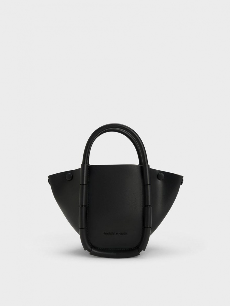 Charles & Keith Machina Bucket Tasche Schwarz | 358AJKNYH