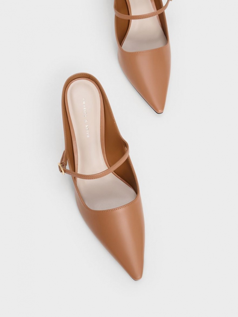 Charles & Keith Mary Jane Absatz Mules Braun | 536QAREGX