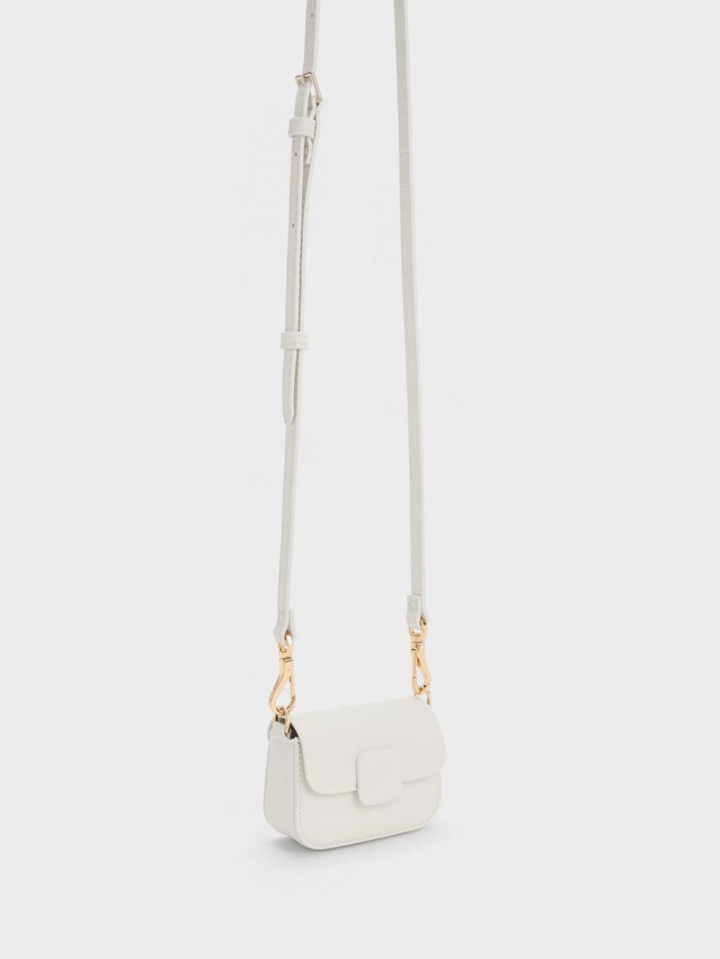 Charles & Keith Micro Koa Crossbody Taschen Weiß | 643HWUIBC