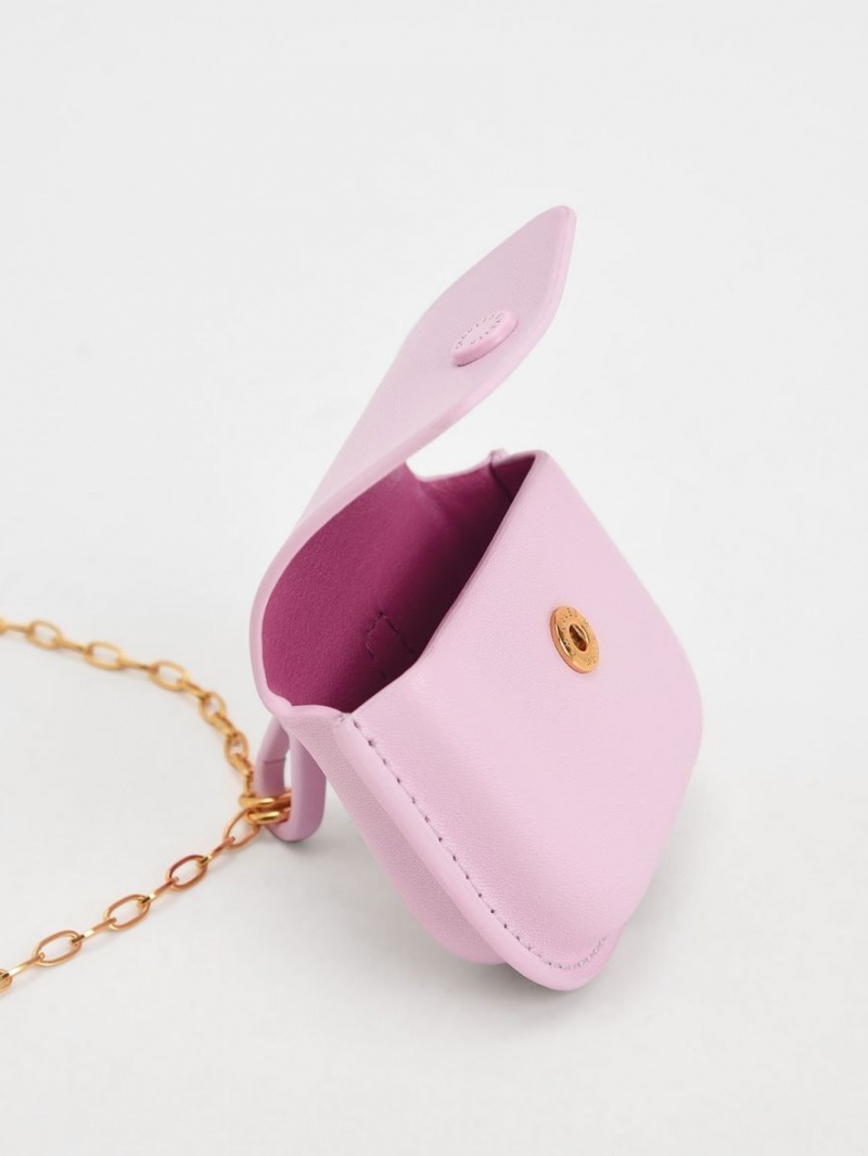 Charles & Keith Mini AirPods Beuteltasche Hellrosa | 684SPXVRO