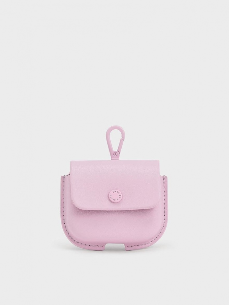 Charles & Keith Mini AirPods Beuteltasche Hellrosa | 684SPXVRO