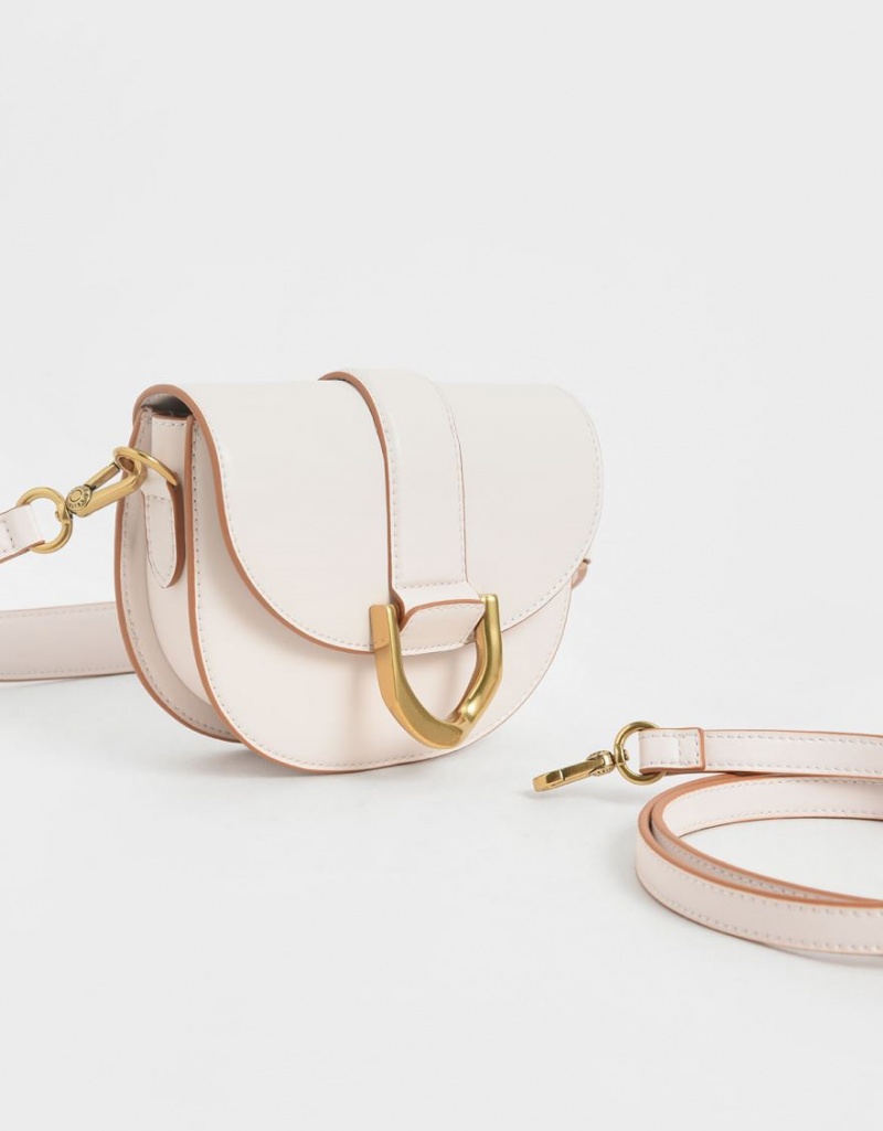 Charles & Keith Mini Gabine Satteltaschen Rosa | 058YQXRPJ