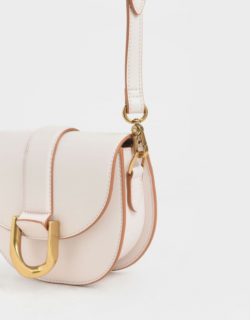 Charles & Keith Mini Gabine Satteltaschen Rosa | 058YQXRPJ