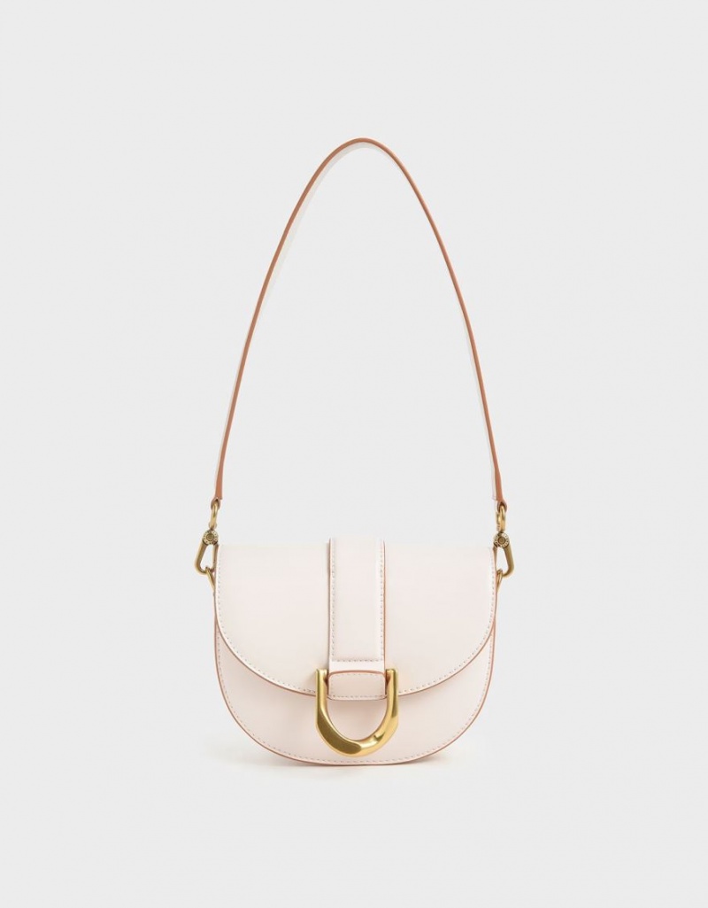 Charles & Keith Mini Gabine Satteltaschen Rosa | 058YQXRPJ