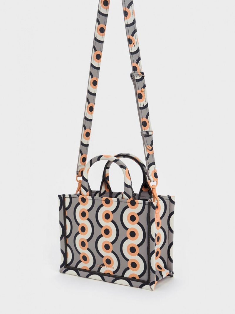 Charles & Keith Mini Jump Print Tragetaschen Mehrfarbig | 162ESLMID