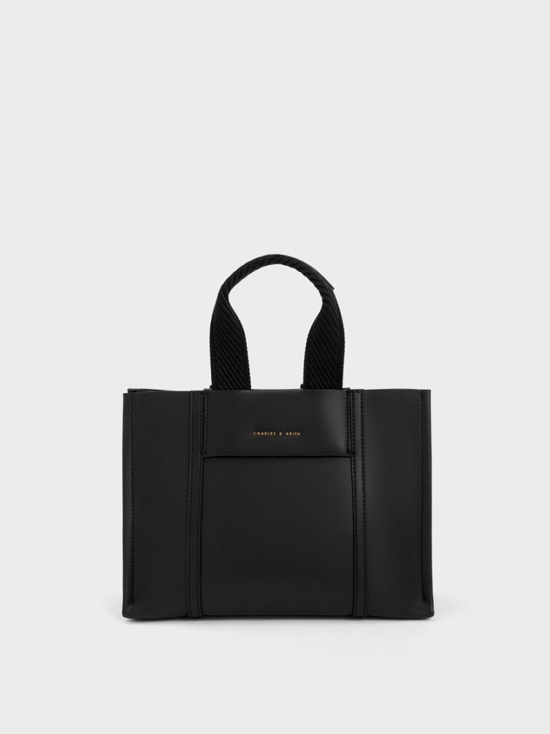 Charles & Keith Mini Shalia Tragetaschen Schwarz | 896WODMUT