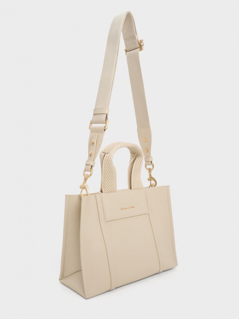 Charles & Keith Mini Shalia Tragetaschen Beige | 680UBPGLZ