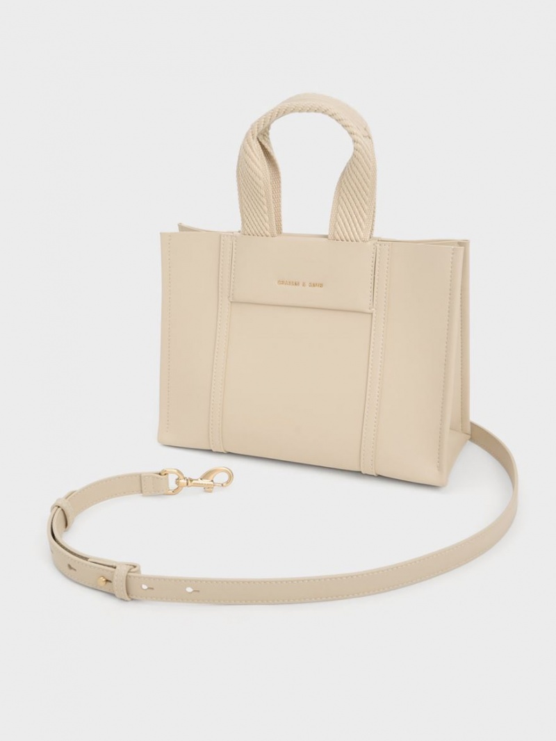 Charles & Keith Mini Shalia Tragetaschen Beige | 680UBPGLZ