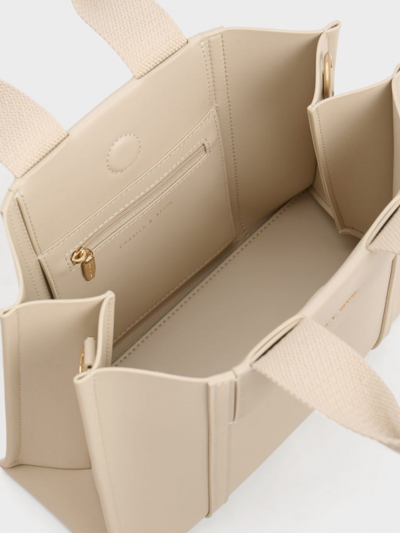 Charles & Keith Mini Shalia Tragetaschen Beige | 680UBPGLZ