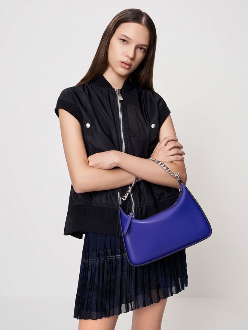 Charles & Keith Minta Chain-Link Hobo Tasche Blau | 093DAEXWL