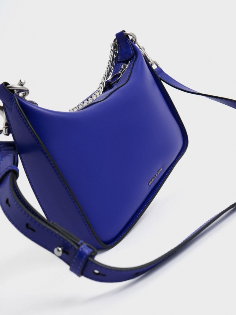 Charles & Keith Minta Chain-Link Hobo Tasche Blau | 093DAEXWL