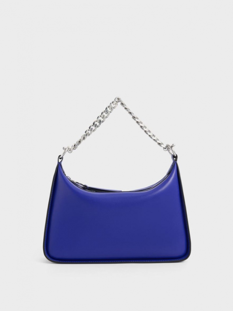 Charles & Keith Minta Chain-Link Hobo Tasche Blau | 093DAEXWL