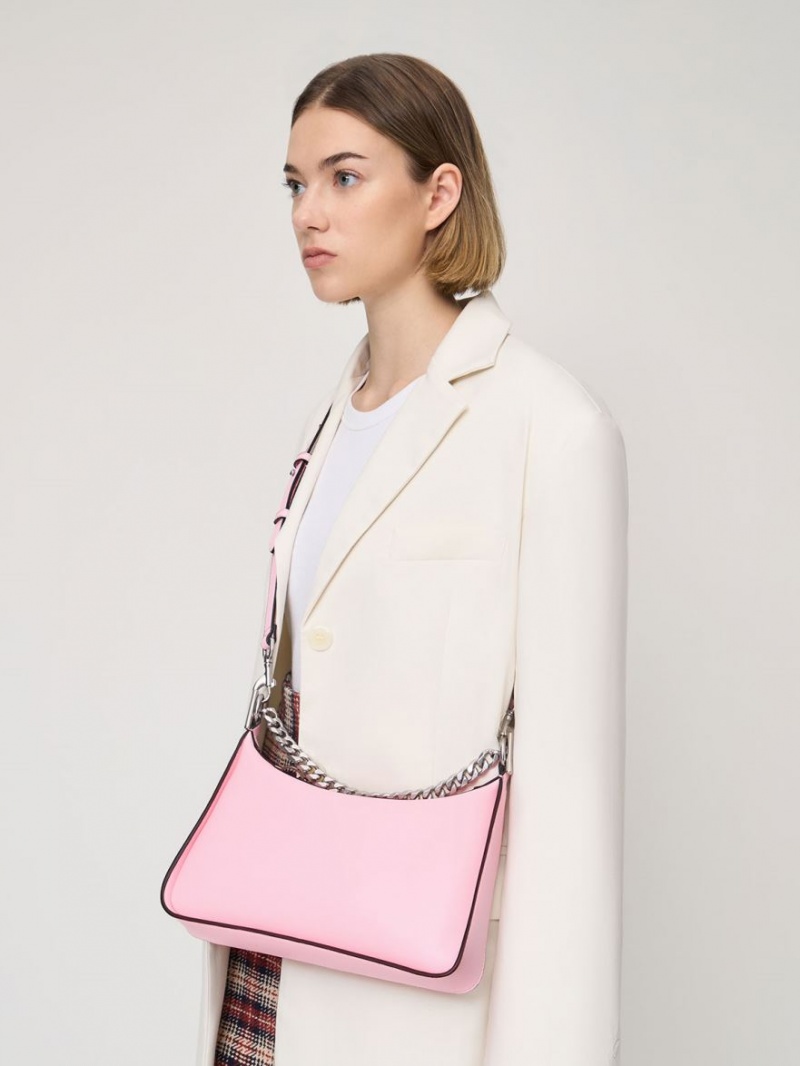 Charles & Keith Minta Chain-Link Hobo Tasche Rosa | 038HRBPMG