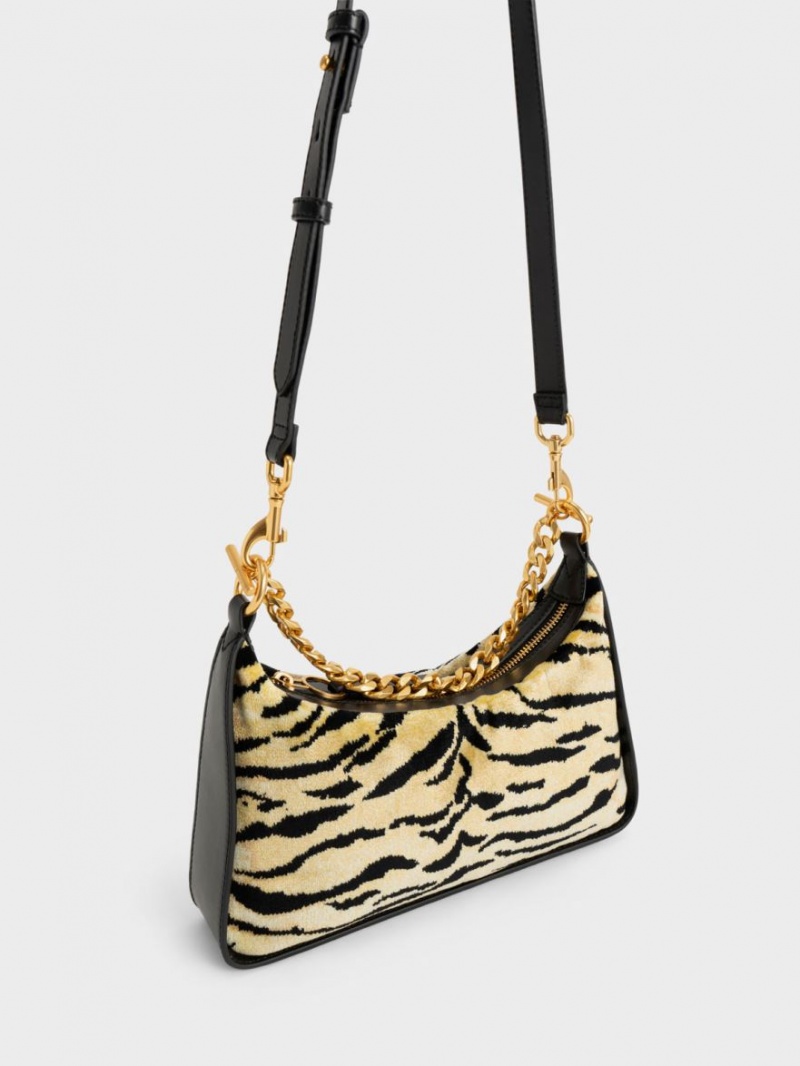 Charles & Keith Minta Tiger Print Chain-Link Hobo Tasche Mehrfarbig | 215XQJDUE