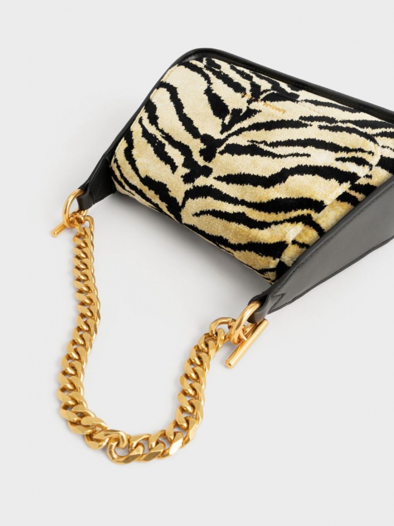 Charles & Keith Minta Tiger Print Trapeze Crossbody Taschen Mehrfarbig | 578ERSHAM