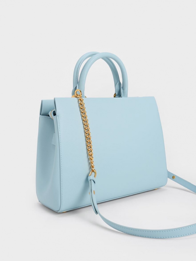 Charles & Keith Mirabelle Structured Handtasche Blau | 904NOLKUM