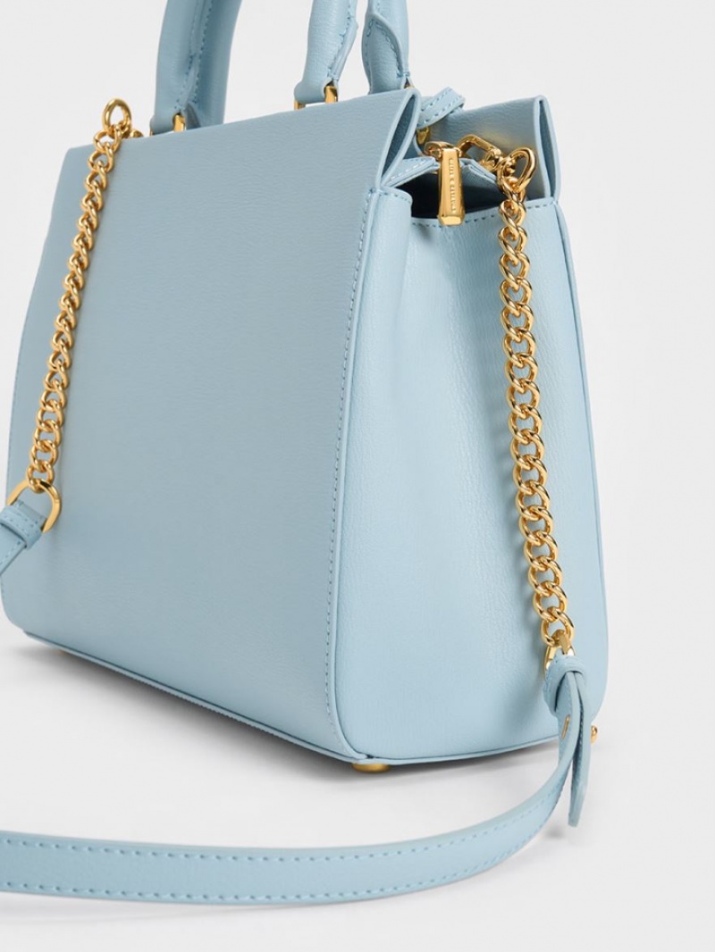 Charles & Keith Mirabelle Structured Handtasche Blau | 904NOLKUM