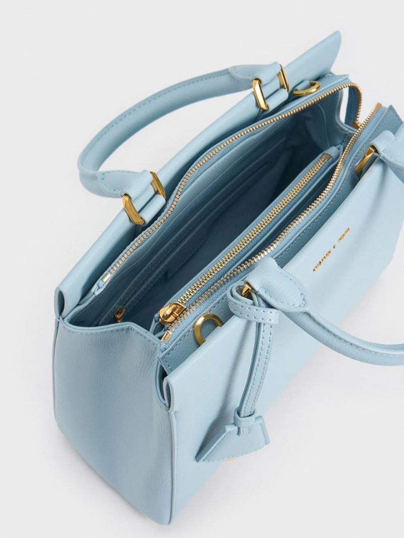 Charles & Keith Mirabelle Structured Handtasche Blau | 904NOLKUM