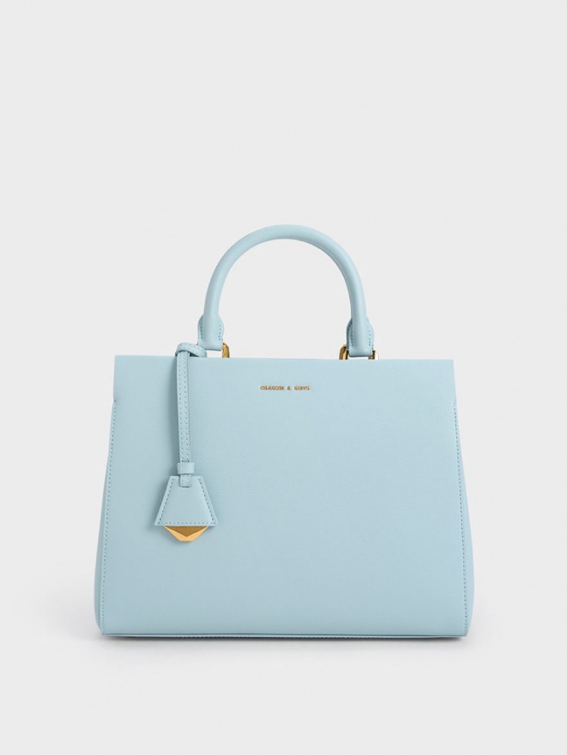 Charles & Keith Mirabelle Structured Handtasche Blau | 904NOLKUM