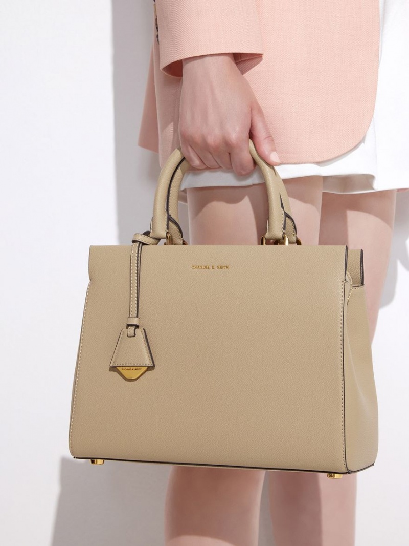 Charles & Keith Mirabelle Structured Handtasche Braun | 849WHSJFG