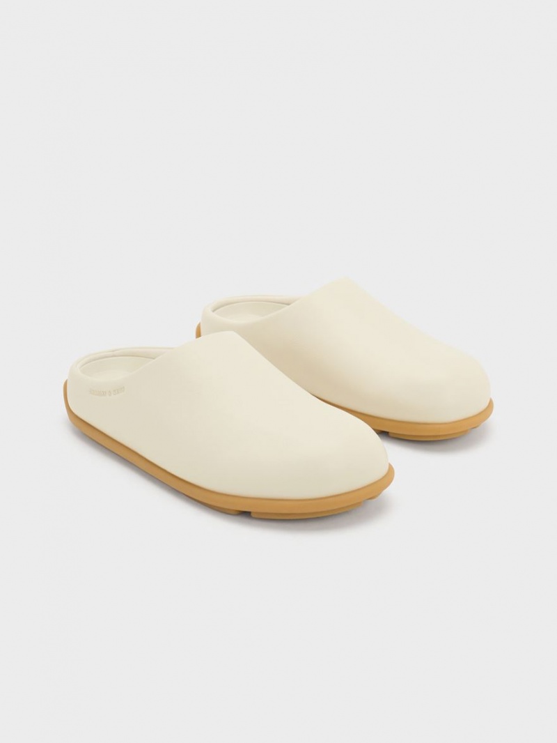 Charles & Keith Molly Flache Mules Weiß | 609RDIZAE