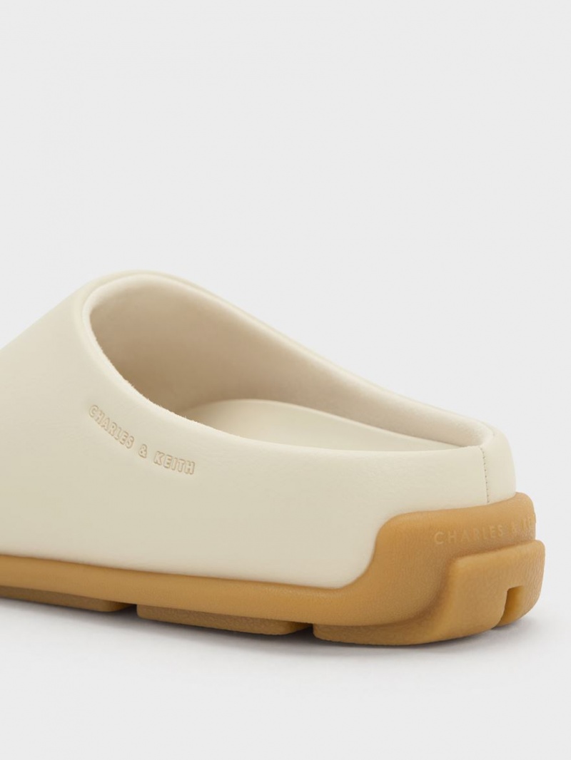 Charles & Keith Molly Flache Mules Weiß | 609RDIZAE