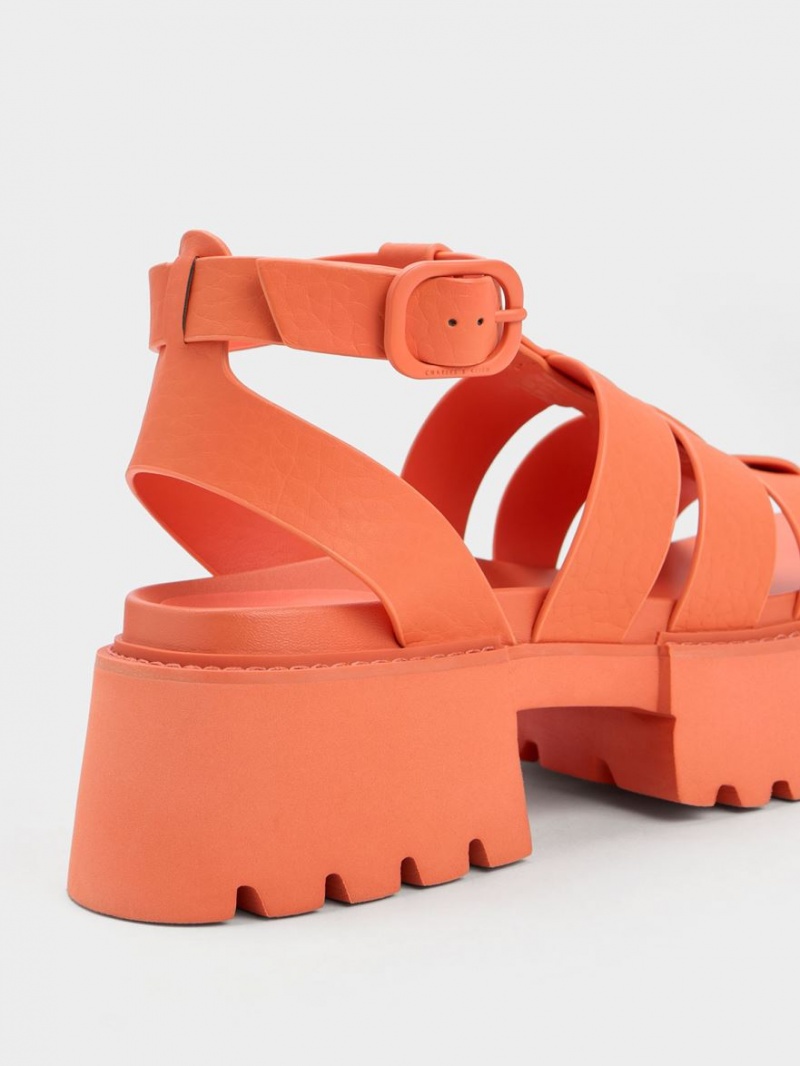 Charles & Keith Nadine Gladiator Plateausandalen Orange | 591OGSIRV