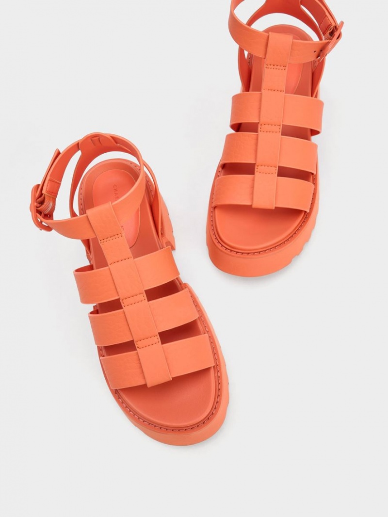 Charles & Keith Nadine Gladiator Plateausandalen Orange | 591OGSIRV