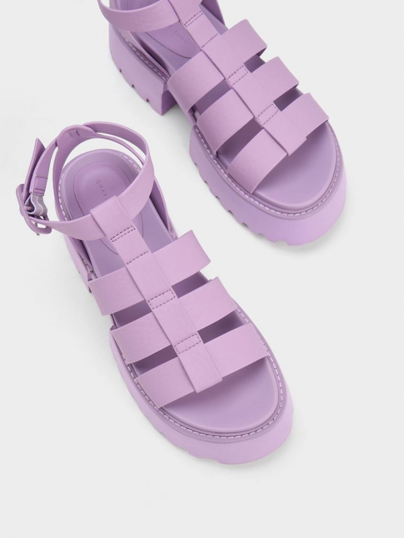 Charles & Keith Nadine Gladiator Plateausandalen Lila | 378YUQITO