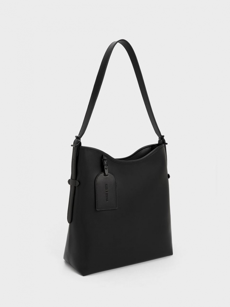 Charles & Keith Naomi Slouchy Hobo Tasche Schwarz | 865AMCLPK