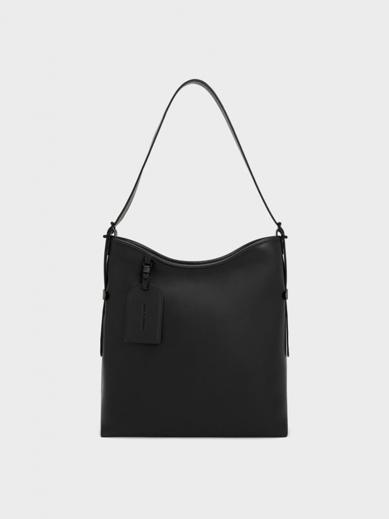 Charles & Keith Naomi Slouchy Hobo Tasche Schwarz | 865AMCLPK