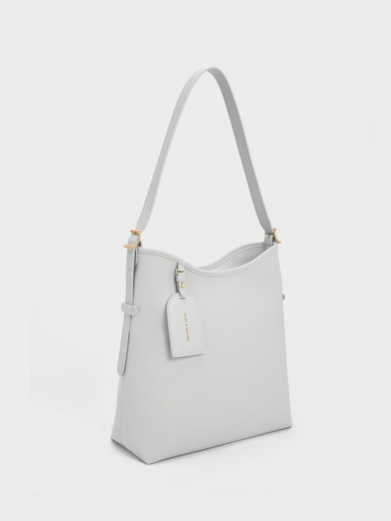 Charles & Keith Naomi Slouchy Hobo Tasche Grau | 812EZJHPQ