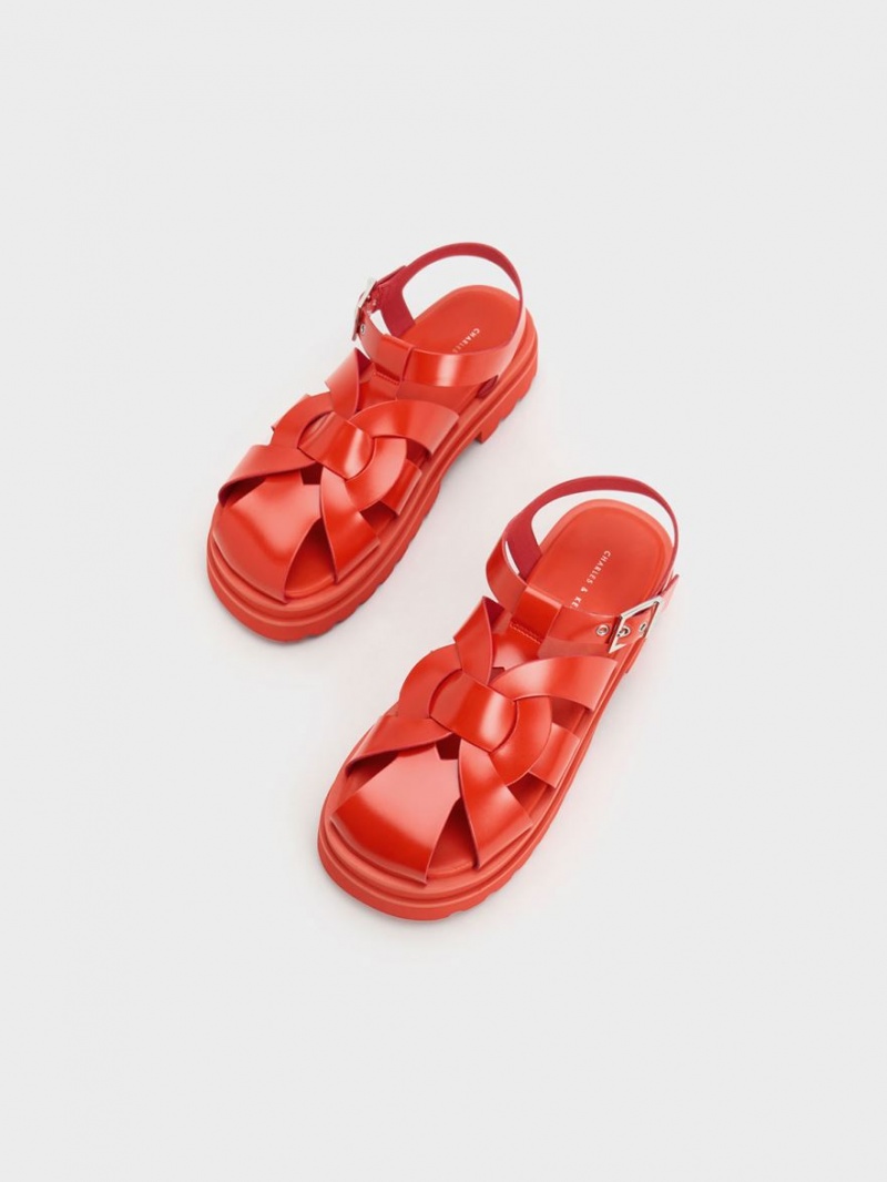 Charles & Keith Nell Gladiator Plateausandalen Rot | 890CLKOIQ