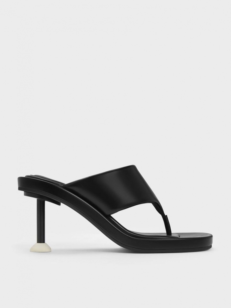 Charles & Keith Noemi Spool Sandalen Absatz Schwarz | 926QMWLHG