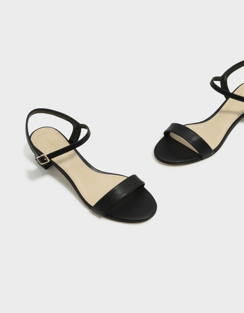 Charles & Keith Open-Kappe Sandalen Absatz Schwarz | 906RGMQTZ