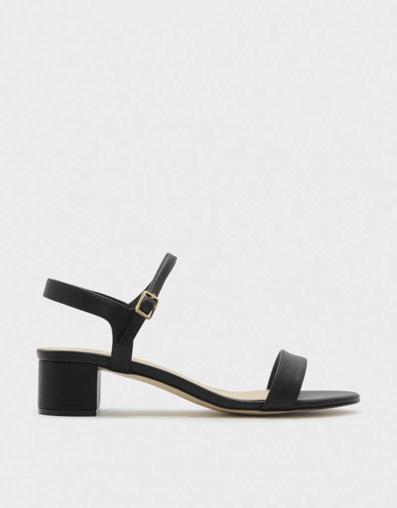 Charles & Keith Open-Kappe Sandalen Absatz Schwarz | 906RGMQTZ