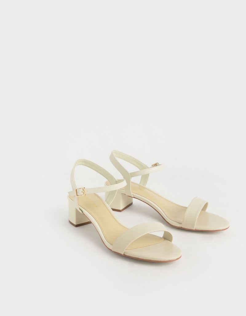 Charles & Keith Open-Kappe Sandalen Absatz Weiß | 351LIYGVB