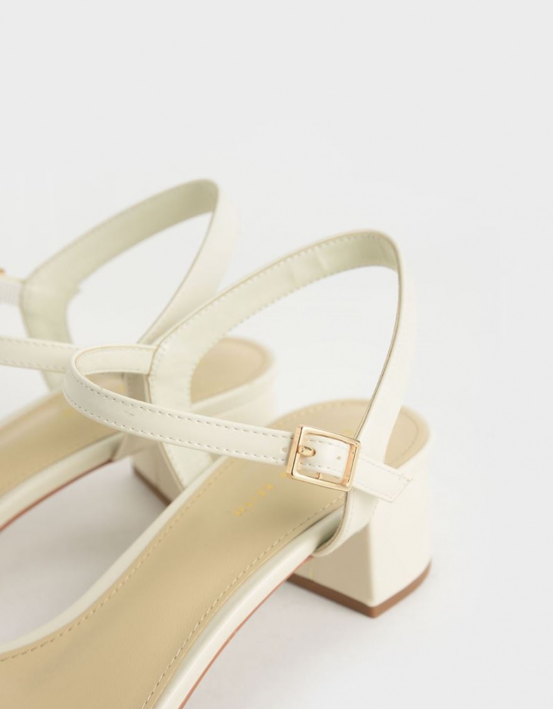 Charles & Keith Open-Kappe Sandalen Absatz Weiß | 351LIYGVB