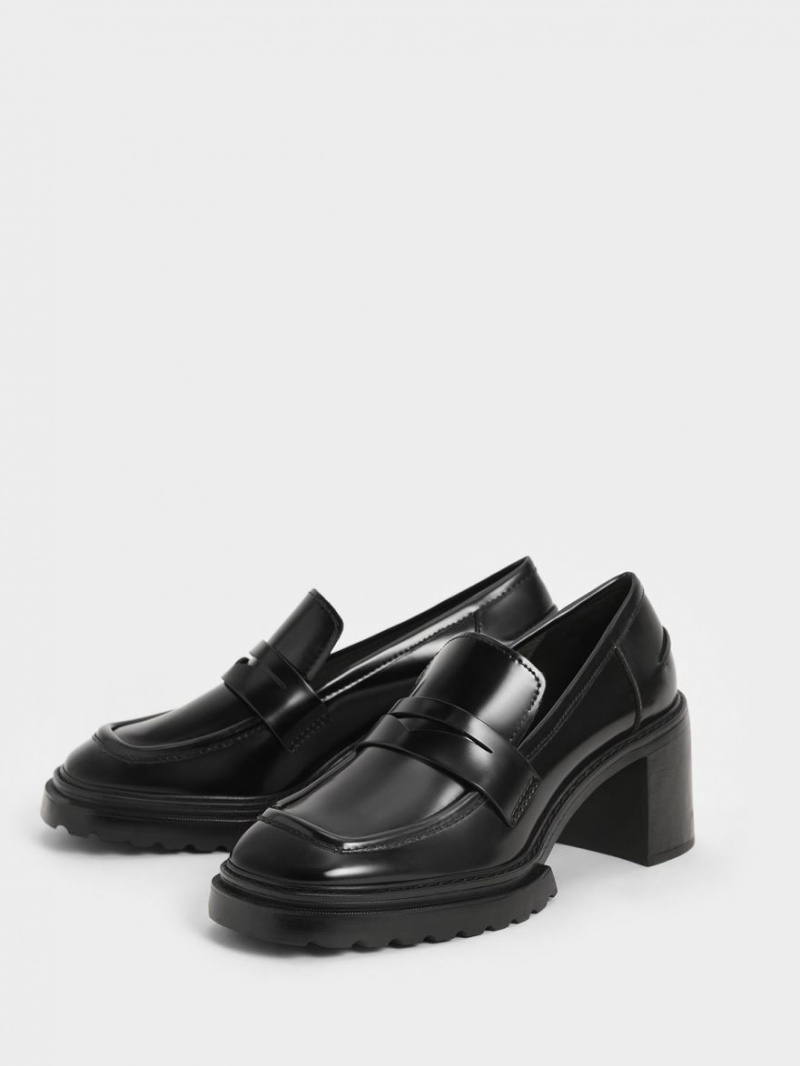 Charles & Keith Penny Loafer Pumps Schwarz | 742GSKWYE