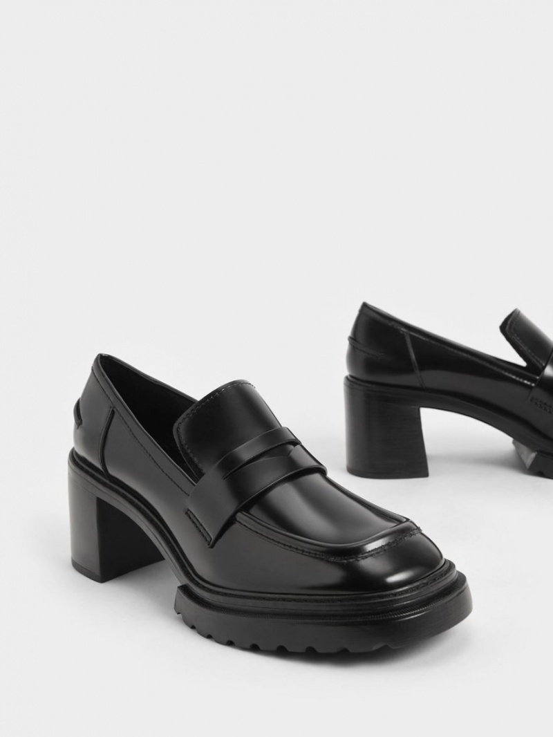 Charles & Keith Penny Loafer Pumps Schwarz | 742GSKWYE