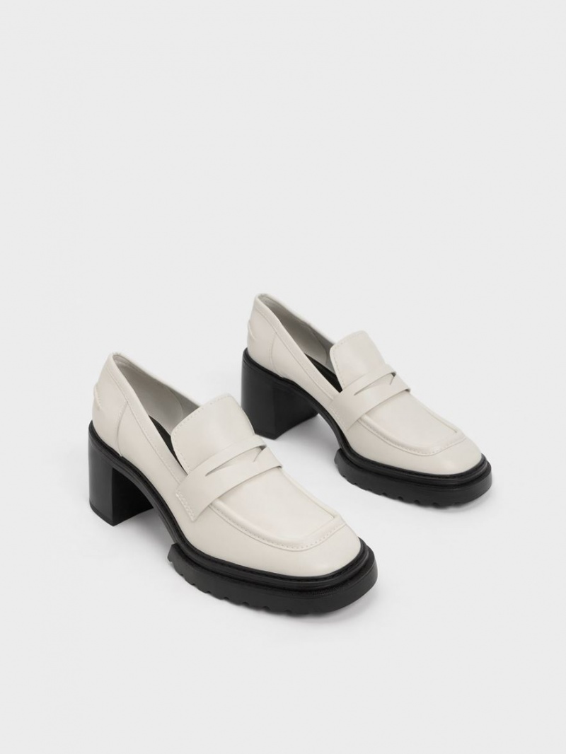 Charles & Keith Penny Loafer Pumps Weiß | 782RXQCIV