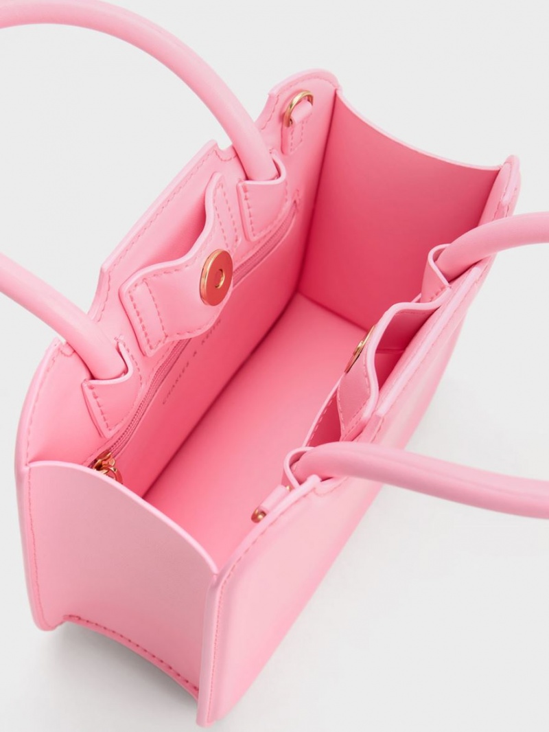 Charles & Keith Perline Sculptural Tragetaschen Rosa | 108TEYLVQ