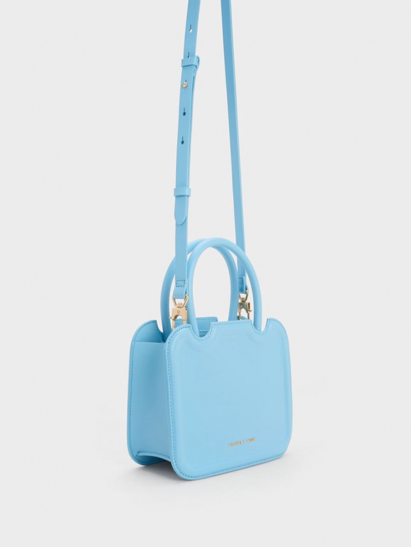 Charles & Keith Perline Sculptural Tragetaschen Hellblau | 726ZDVHNB