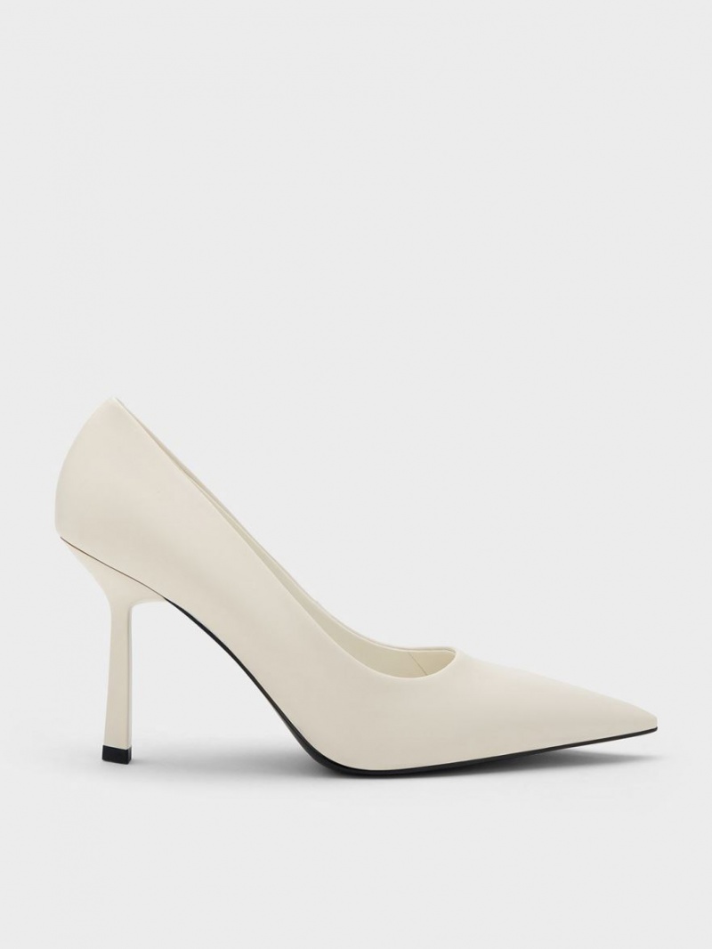 Charles & Keith Pointed-Kappe Pumps Weiß | 684HQRLMO