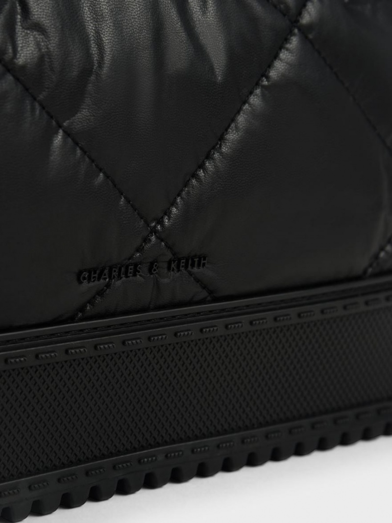 Charles & Keith Puffy Schultertaschen Schwarz | 786CQOGXP