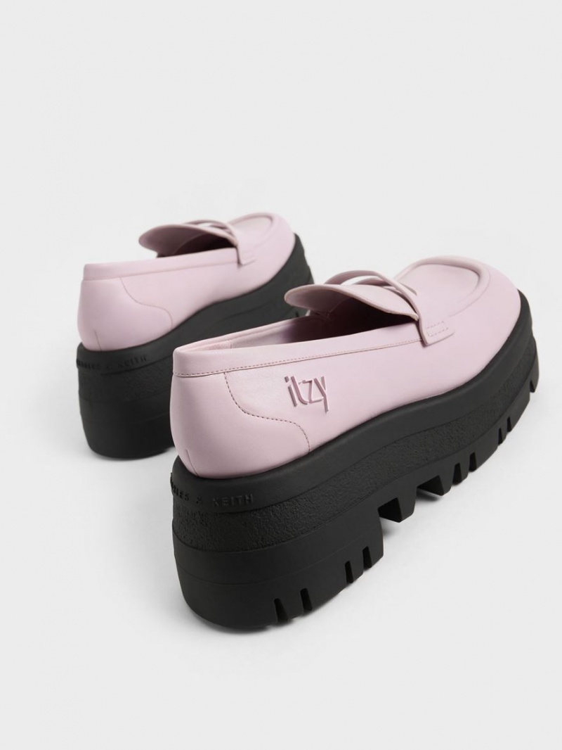 Charles & Keith Rainier Chunky Plattform Penny Halbschuhe Lila | 013QCTVMJ