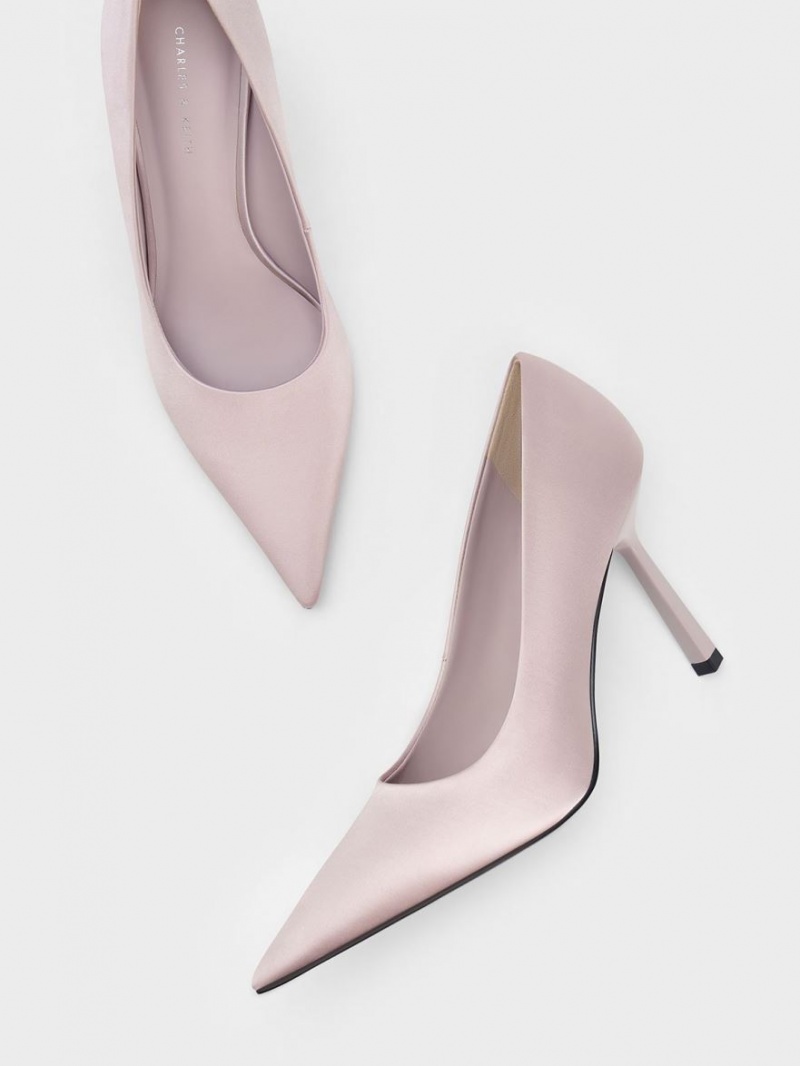 Charles & Keith Recycled Polyester Pointed-Kappe Pumps Lila | 218RBJGAT