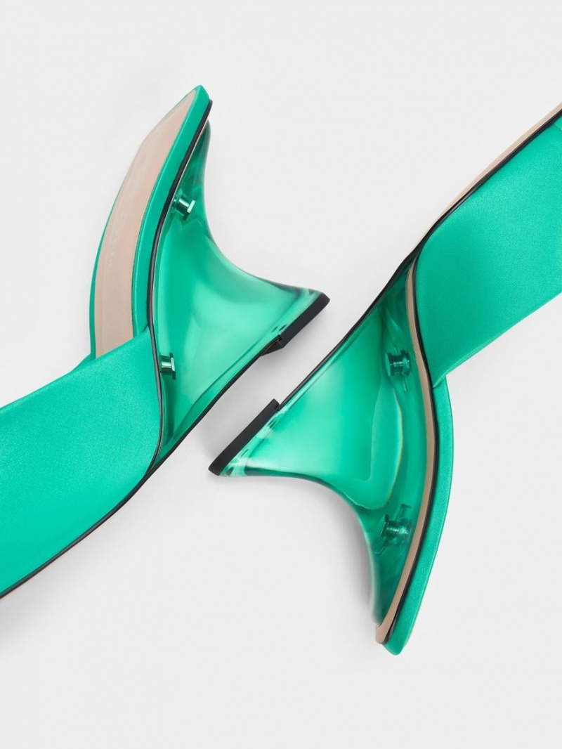 Charles & Keith Recycled Polyester Sculptural Heel Keilabsatz Türkis | 192AQOIXC